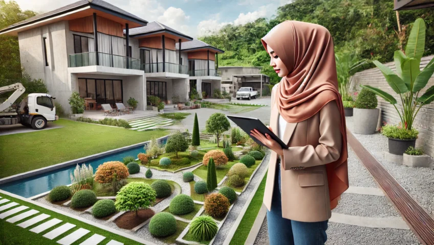 مهندسة تصميم لاند سكيب وتنسيق حدائق لمشاريع تنسيق الحدائق مع نسيم الزهرة